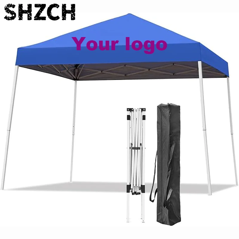 Custom 10X10 FT Pop Canopy Outdoor Instant Tent Slant Legs Carrying Bag Patio Deck Garden Beach 8X8 FT Canopy Cover Included