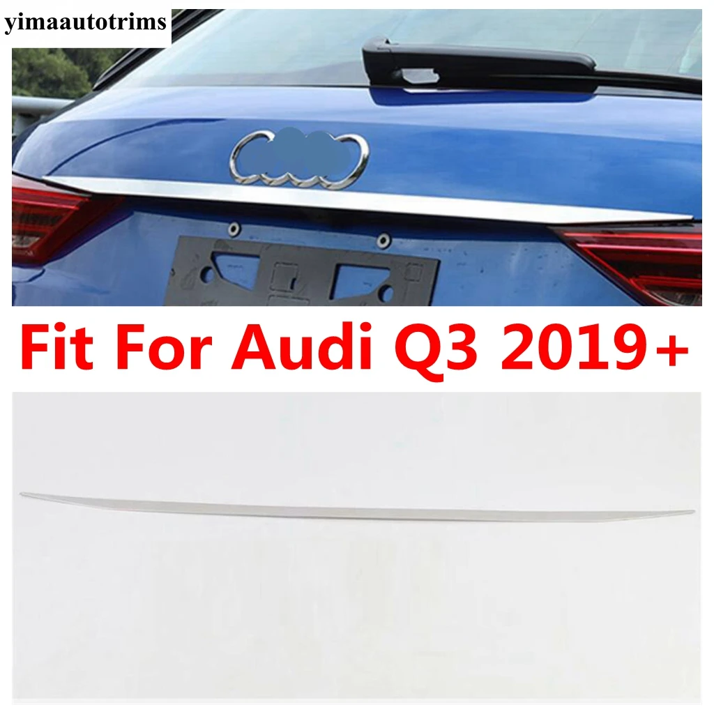 

Rear Tail Gate Tailgate Trunk Door Strip Overlay Decor Cover Trim For Audi Q3 2019 - 2024 Stainless Steel Accessories Exterior