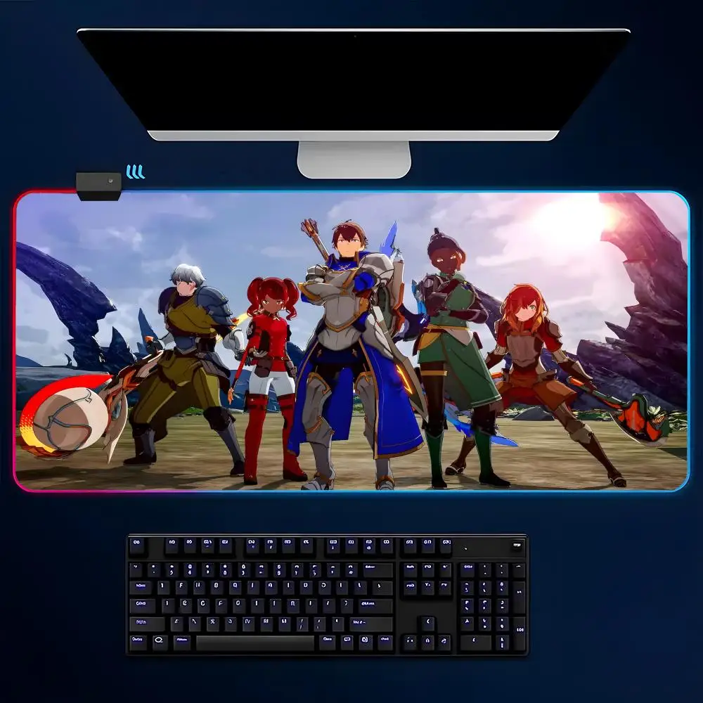 Blue Protocol Online RPG Mouse Pad Mousepad Large Gaming LockEdge Thickened Computer Keyboard Table Desk Mat