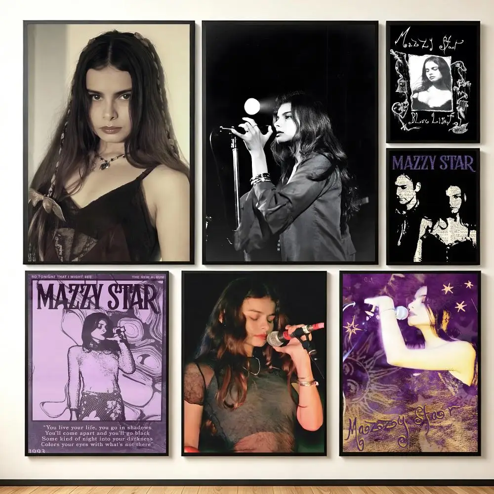 Dreamy Band M-Mazzy Star Poster Lightweight Self‑Adhesive PP Wall Decal for Study Living Room Bedroom Decor Gift