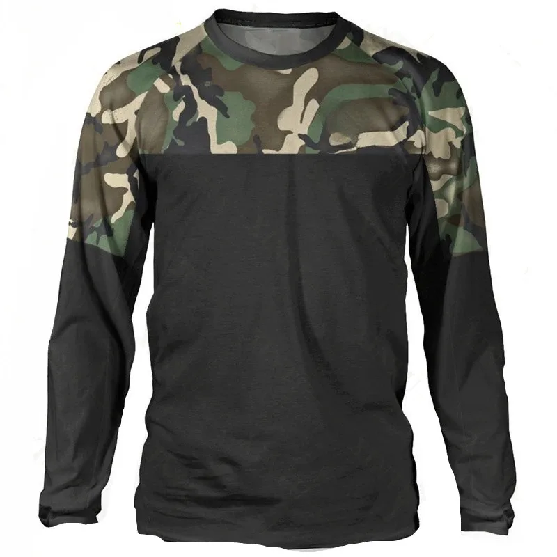 

Men's long sleeved T-shirt, off-road motorcycle, mountain bike riding suit, quick drying breathable shirt Aiopeson