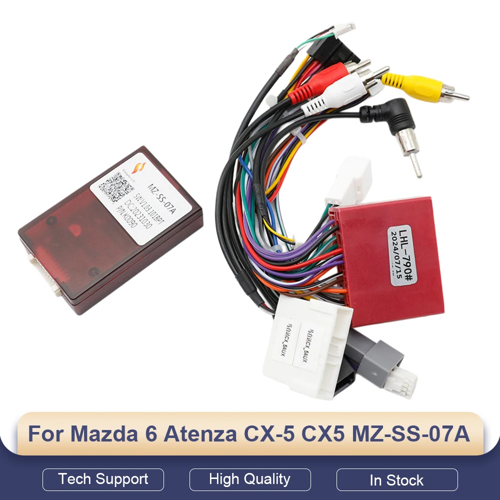 For Mazda 6 Atenza CX-5 CX5 MZ-SS-07A 16PIN Android Wire Harness Canbus Box Decoder Adapter