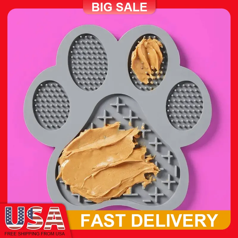 

Silicone Lick Mat for Dogs & Cats Distraction Feeding Pad with Suction Cups Dishwasher Training Slow Food Puzzle