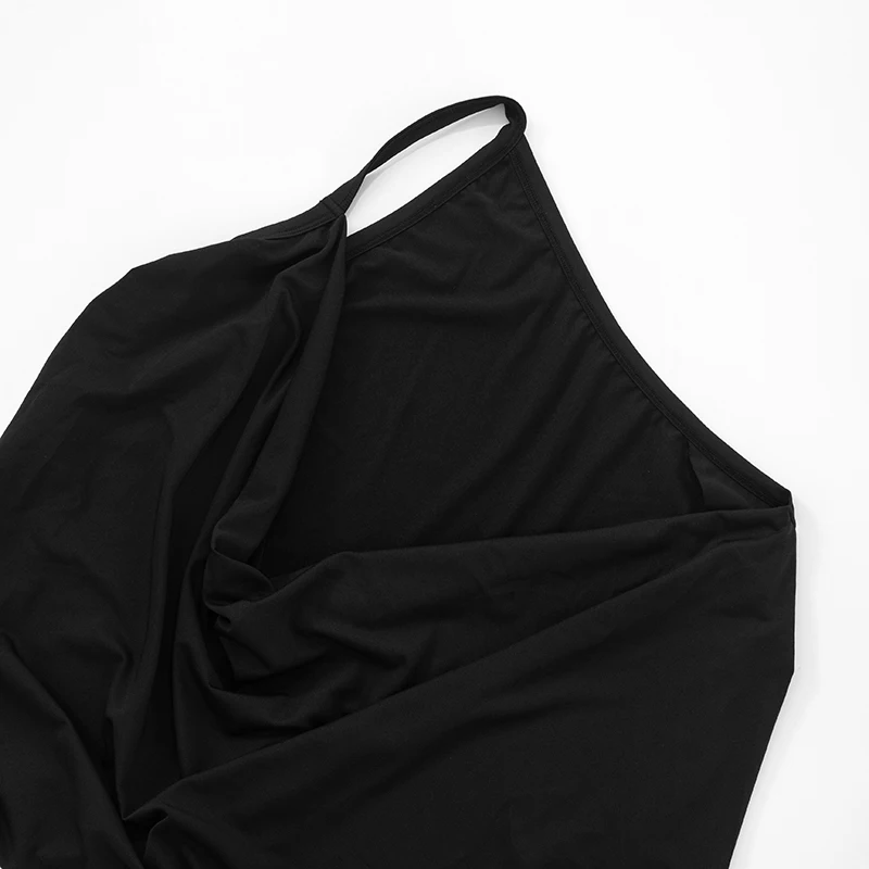 CUTENOVA, novedad de verano, ropa Sexy con espalda descubierta para mujer, chaleco plisado con cuello oblicuo y espalda descubierta para mujer, camiseta sin mangas sencilla informal Y2K para mujer