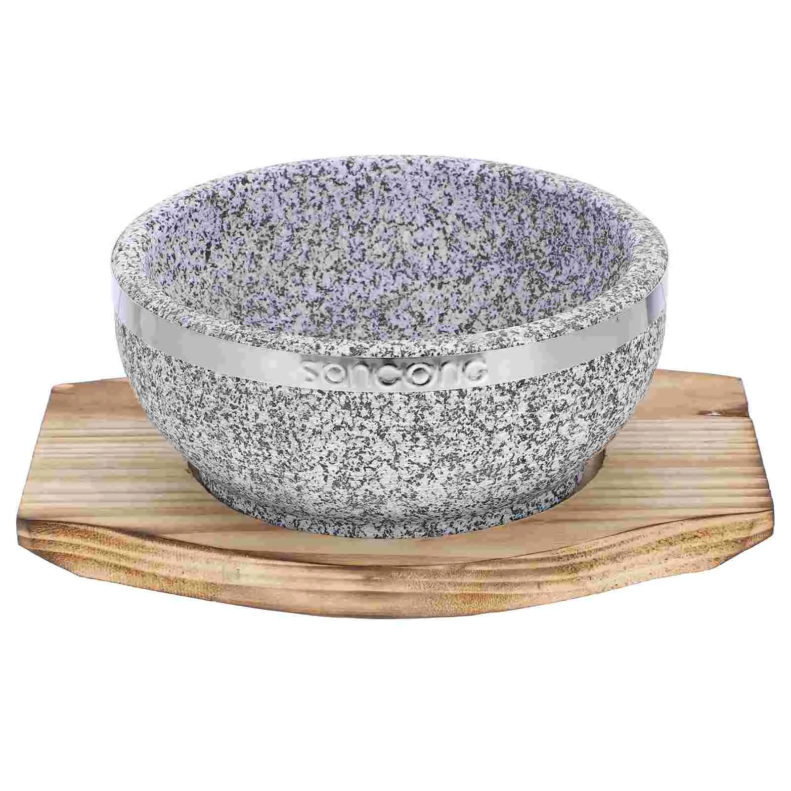 

Korean Stone Pot Soup Bowls Granite Clay Pots for Cooking Natural Stone Bibimbap Bowl Heat Retaining Kitchen Helper Strong