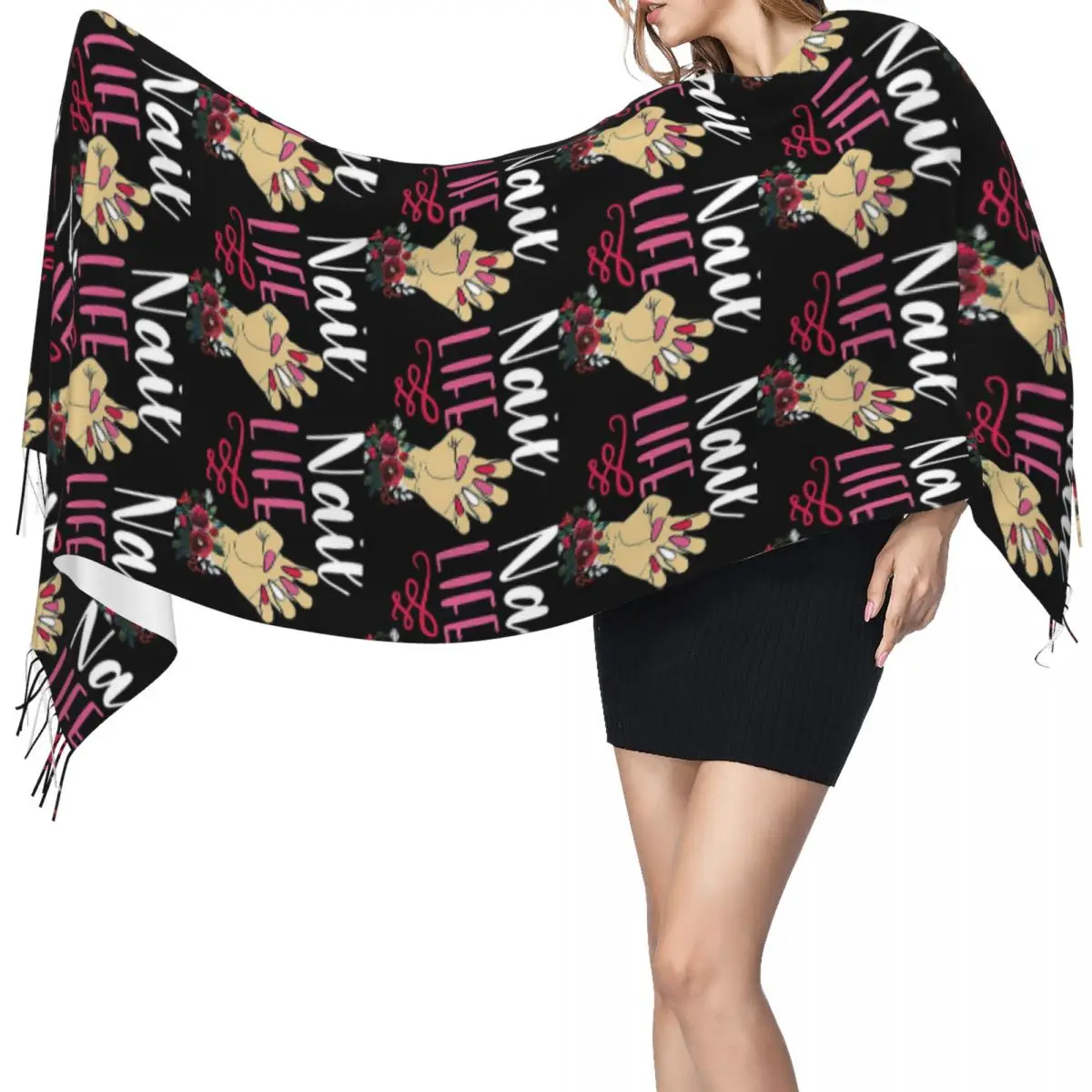 

Nail Technician Salon Гель для ногтей Маникюр Косметология Косметолог Шарф Шарфы Мягкие теплые шали и накидки Большая шаль