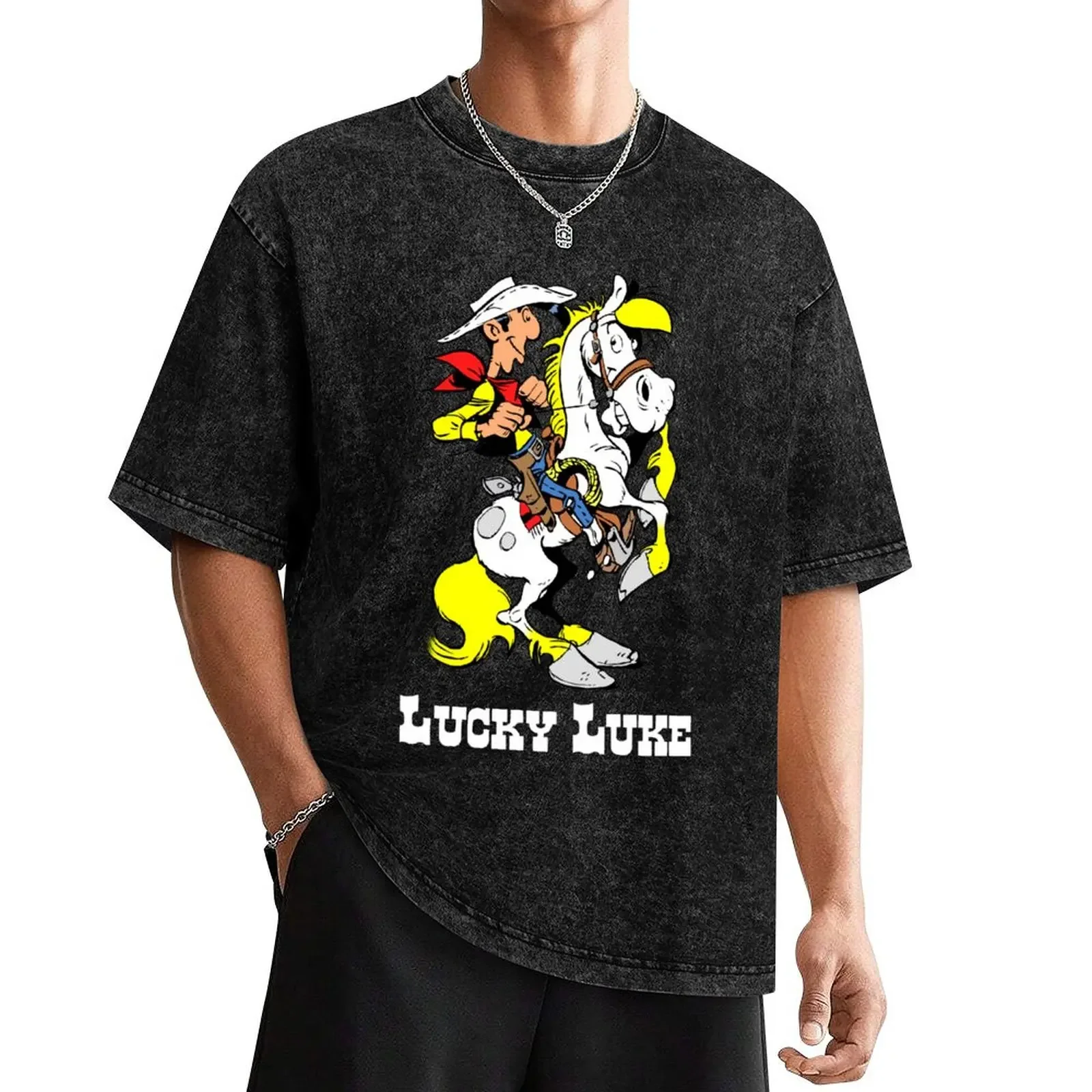 

Lúcky American Lúké Riding On Jolly Jumper T-Shirt vintage sublime anime clothes plus sizes black t shirts for men