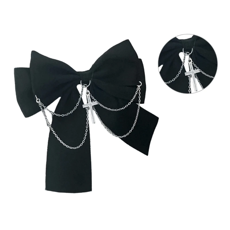 Sweet Girly Dark Bow Hair Clip Bow Gothic Y2K-style Bow Bunches Accessories Sweet Balletcore