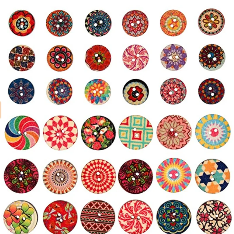 15/20/25mm 50pcs Wooden Buttons for Clothes Handmade DIY Sewing Accessories Coconut Craft Buttons Decorative Buttons for Crafts