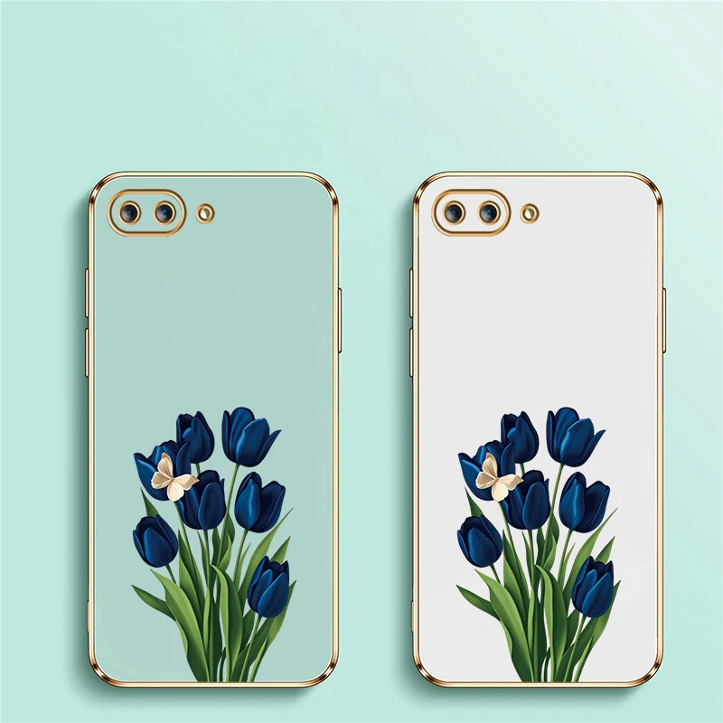 Butterfly Floral Blue Tulip Phone Case For Infinix GT 20 Pro Zero 5G 2023 X Pro 30 Shockproof Plating Silicone Soft Cover view 6