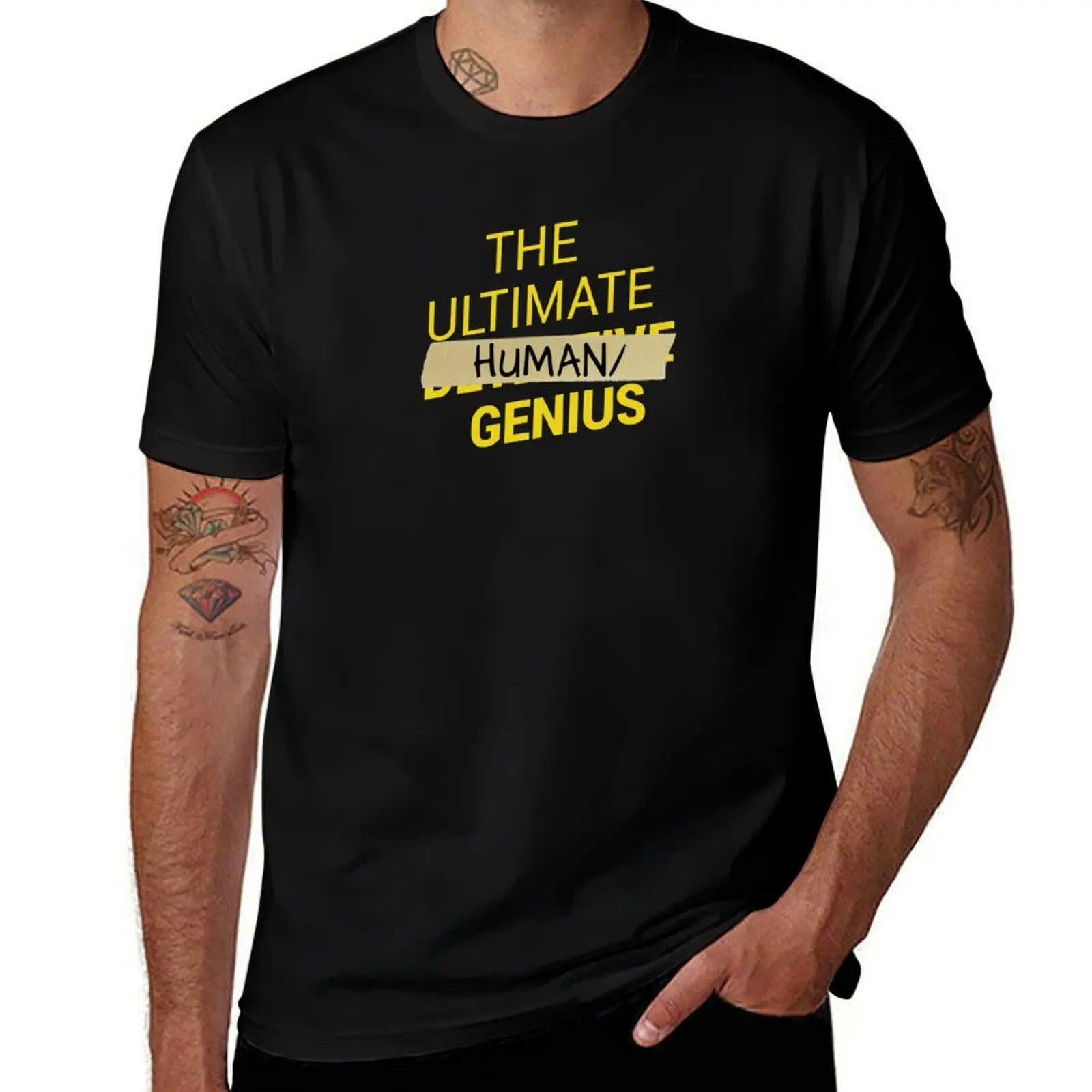 

B99 - Ultimate human slash genius T-Shirt boys whites anime figures cotton graphic tees mens big and tall t shirts