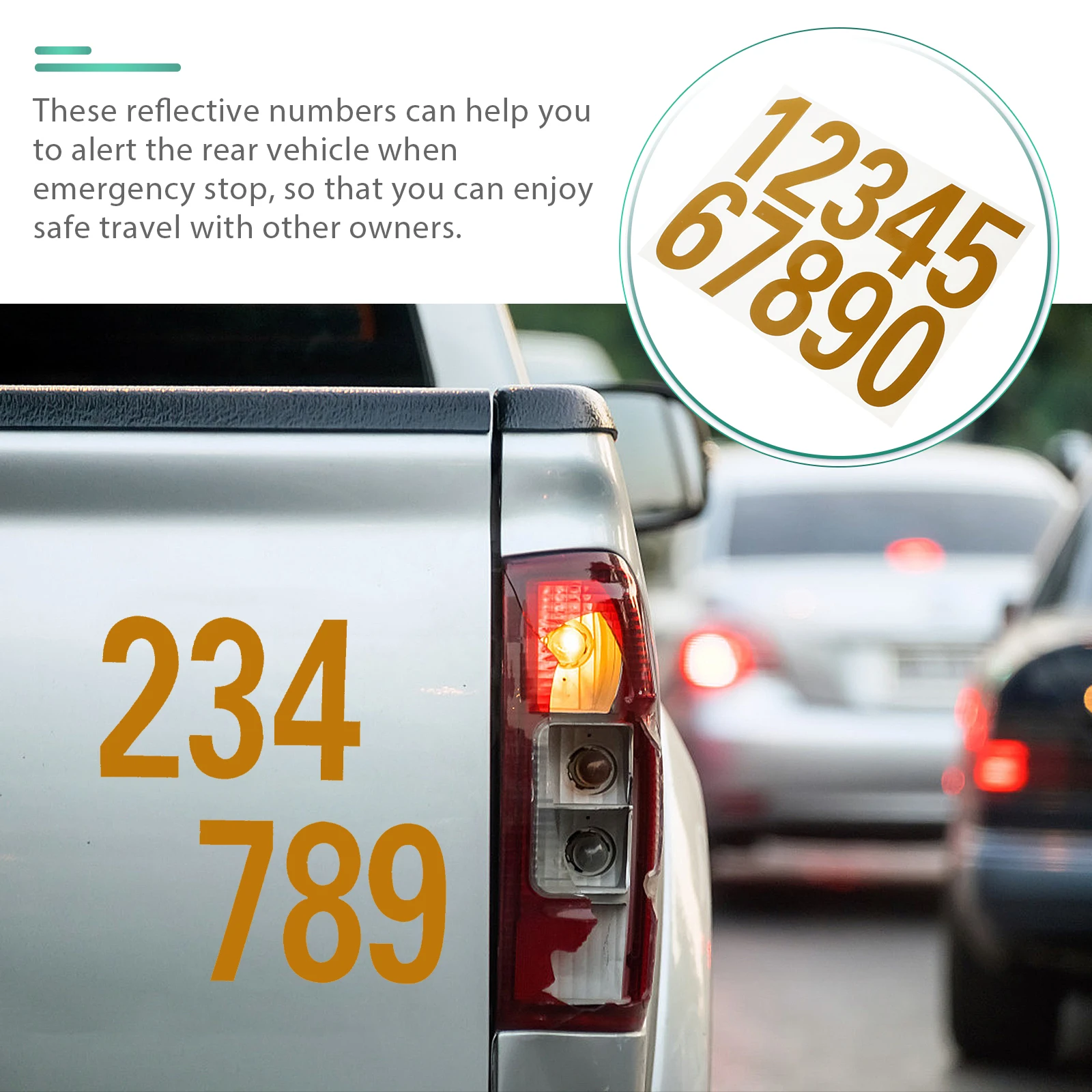 

4 set Number Reflective Sticker Digits 0-9 For Mailbox Door Address Car Waterproof Pet Decal House Numbers Stickers Safety Alert