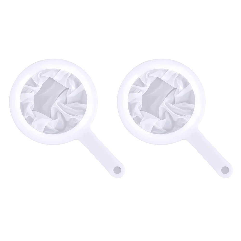 Pack of 2 Mesh Plastic Strainers with 200 or 400 Mesh for Juice Milk Coffee Featuring Comfortable Grip and Sturdy Design
