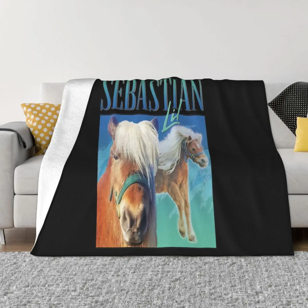 Lil Sebastian Homage Funny Parks And Rec Show Retro 90S Recreation Print Low Price Adult Streetwear Throw Blanket