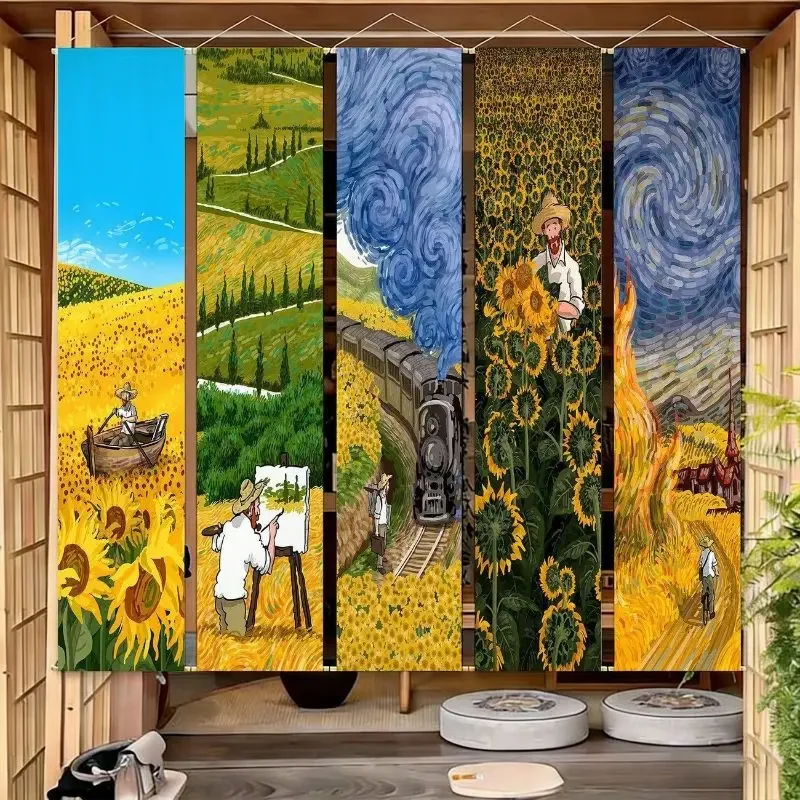VIKAMA Ceiling Decoration Canopy Hanging Fabric Van Gogh Starry Night Restaurant Bar Cafe Home Decor