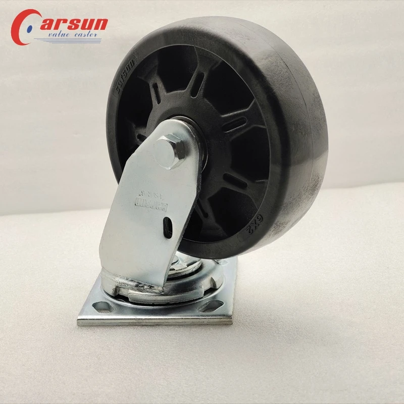 عجلات دوارة مقاومة لدرجات الحرارة العالية مقاس 6 بوصات، عجلة عجلة فرن صناعية شديدة التحمل مصنوعة من النايلون المتين OEM