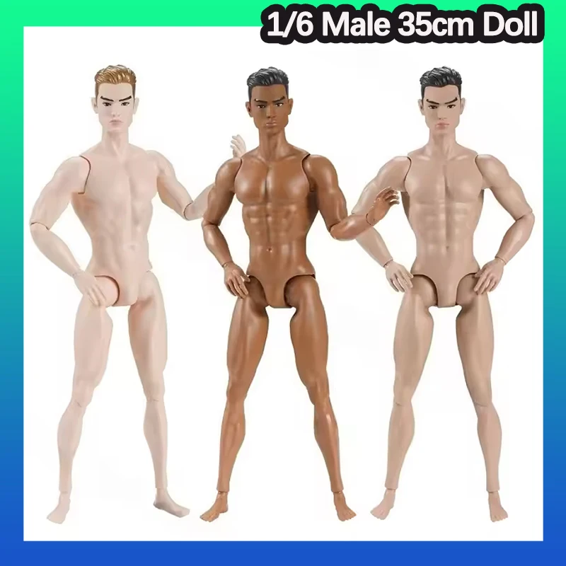 

35 см 1/6 Мужская кукла BJD Высота Человек BJD Мальчик Обнаженный мужчина Body Doll Белый/Нурмальный/Коричневая кожа Strong Man 3Joint Фигурка тела Кукла Игрушка