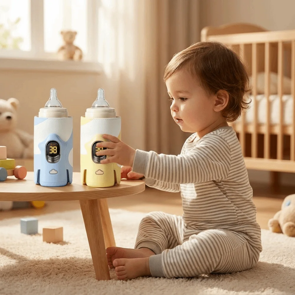 Multifunction Baby Bottle Warmer LED Display Wireless Breast Milk Warmer Insulated Accurate Temperature Control