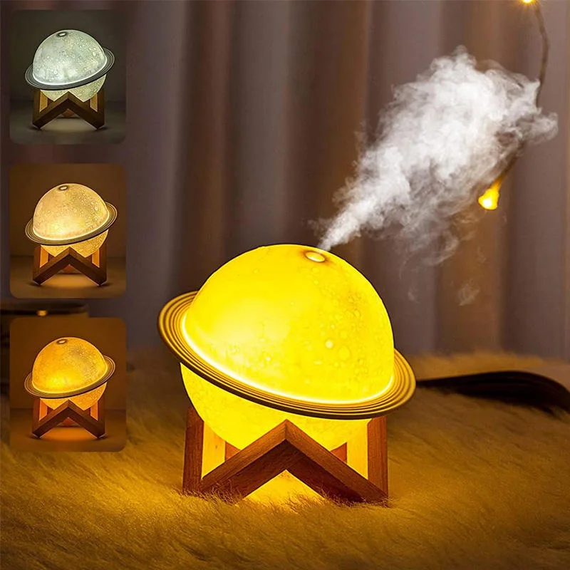 Lunar 200Ml Cool Mist Humidifiers Aroma Oil Diffuser Mini 3D Moon Lamp Ultrasonic Home Room Air Humidifier Moon Humidifier