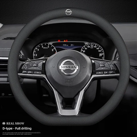 Чехол на руль автомобиля, кожаные защитные аксессуары для Nissan X-Trail T32 T31 Qashqai J11 J10 Tiida Teana Navara Juke