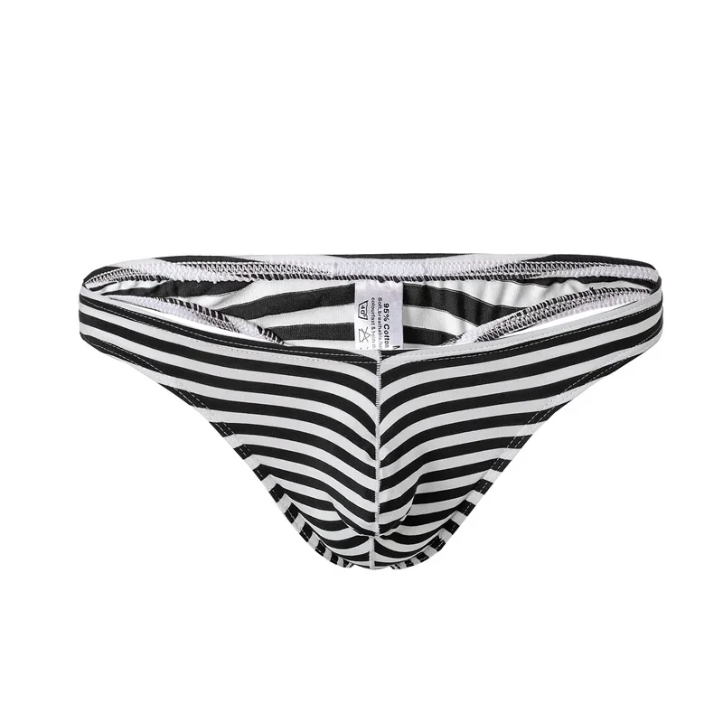 

New Men Underwear Briefs Cotton Cueca Striped Thong Breathable Fitness Underpants Thongs Slip Homme Underwear Briefs