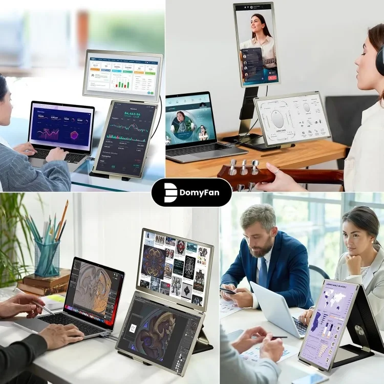 ضمان الأصالة. موسع شاشة الكمبيوتر المحمول 15.6 بوصة، 120% sRGB FHD 1080P IPS موسع شاشة الكمبيوتر المحمول الثلاثي مع Hub US