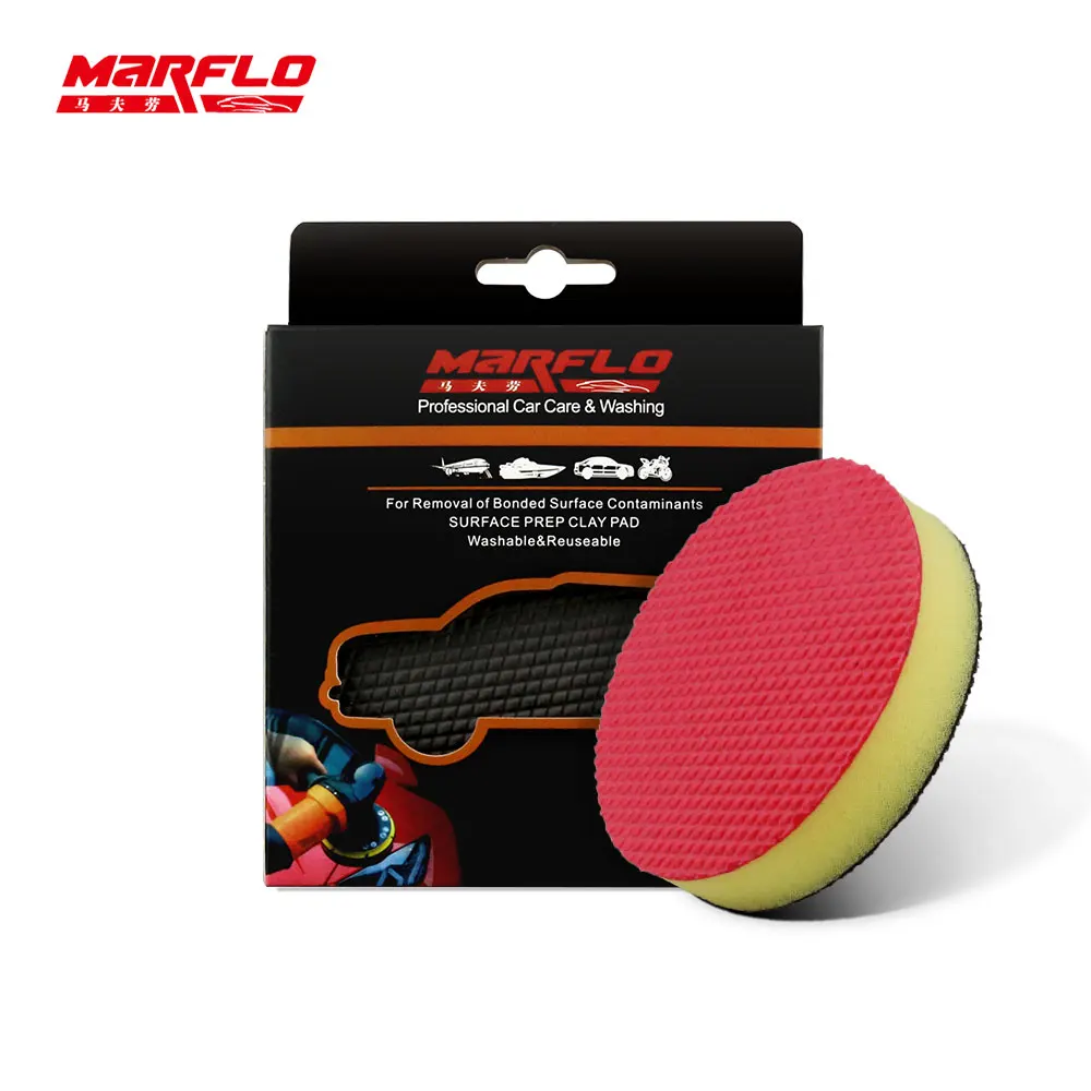 100mm Marflo Car Washing Magic Clay Sponge Pad Before Polish & Wax For Car Paint Care Cleaning Mud Disc Pad