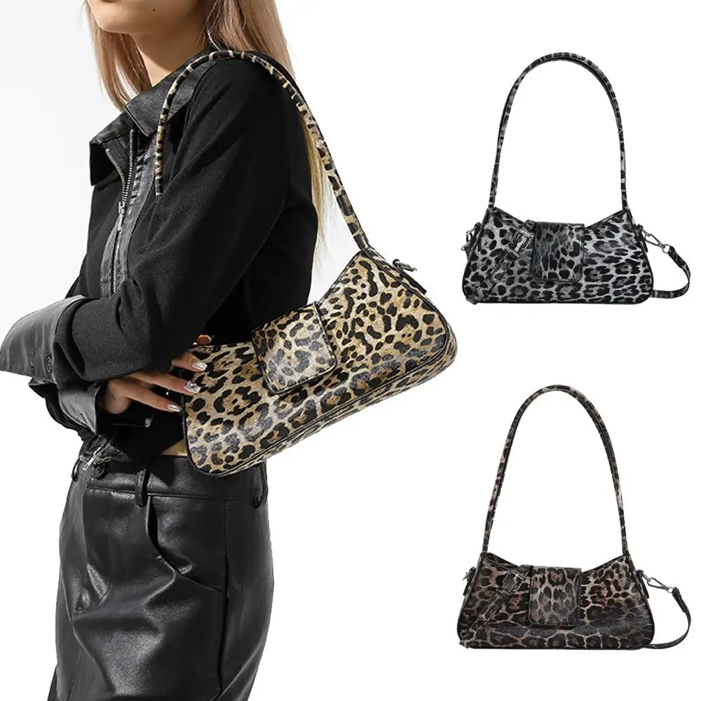 

Vintage Leopard Handbag Girl Luxury Design Leather Clutch Bag Underarm Bag