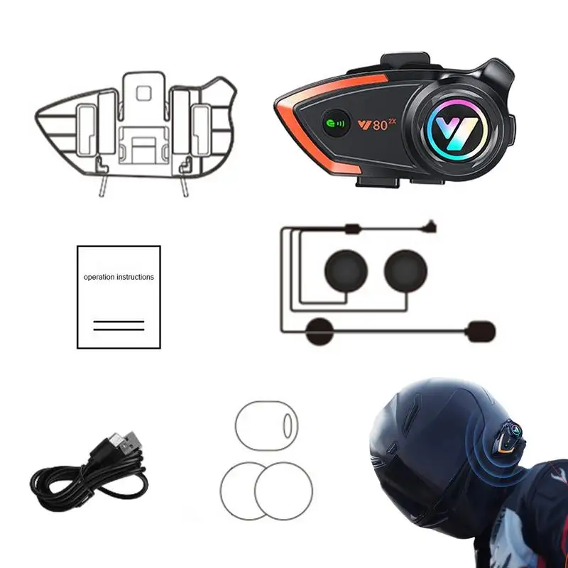 

Motorcycle Wireless Headset Riders Motorcycle Headset Handsfree Low Latency Waterproof Intercom Up To 500M For Motor Motorbike