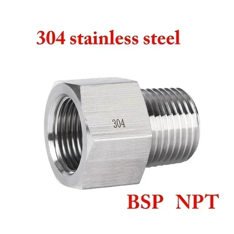 M12 Vrouw naar Man M10 M12 1/8" 1/4" 3/8" BSP NPT Hex Reducer Bus 304 Roestvrij Staal Hogedruk Adapter voor Druk Gau