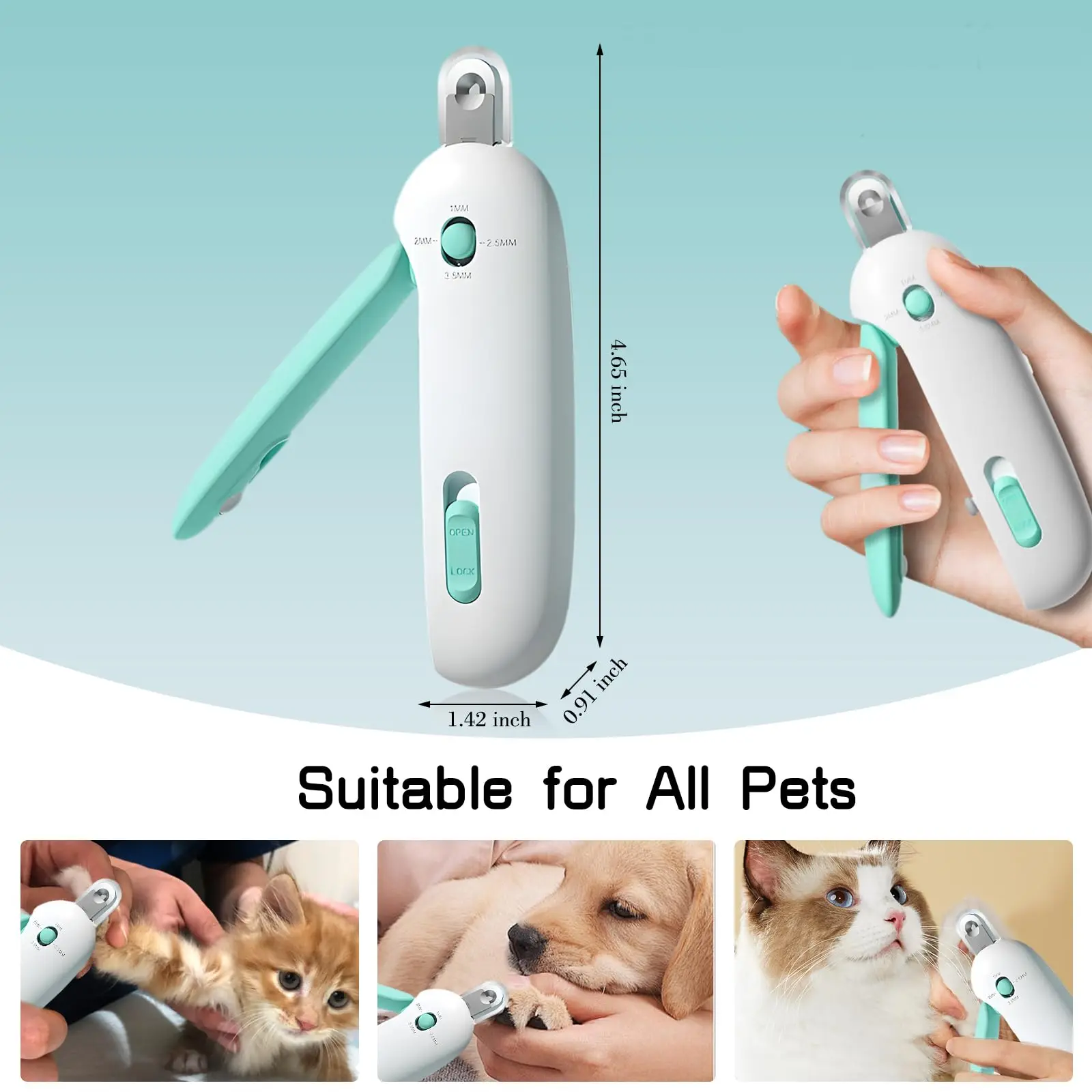 Cat and Dog Nail Clippers Professional Pet Nail Clippers for Dogs, Cats, Rabbits and Guinea Pigs - Safety Lock/Guard