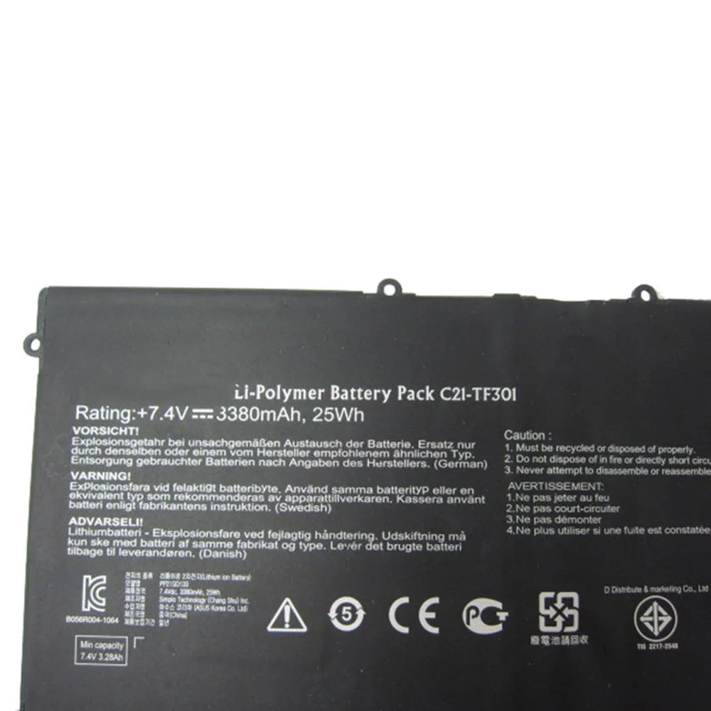 New Genuine Original C21-TF301 7.4V 25Wh Battery for Asus Tranformer Pad Infinity TF700T C21-TF201P C21-TF500T TF201-1I102A