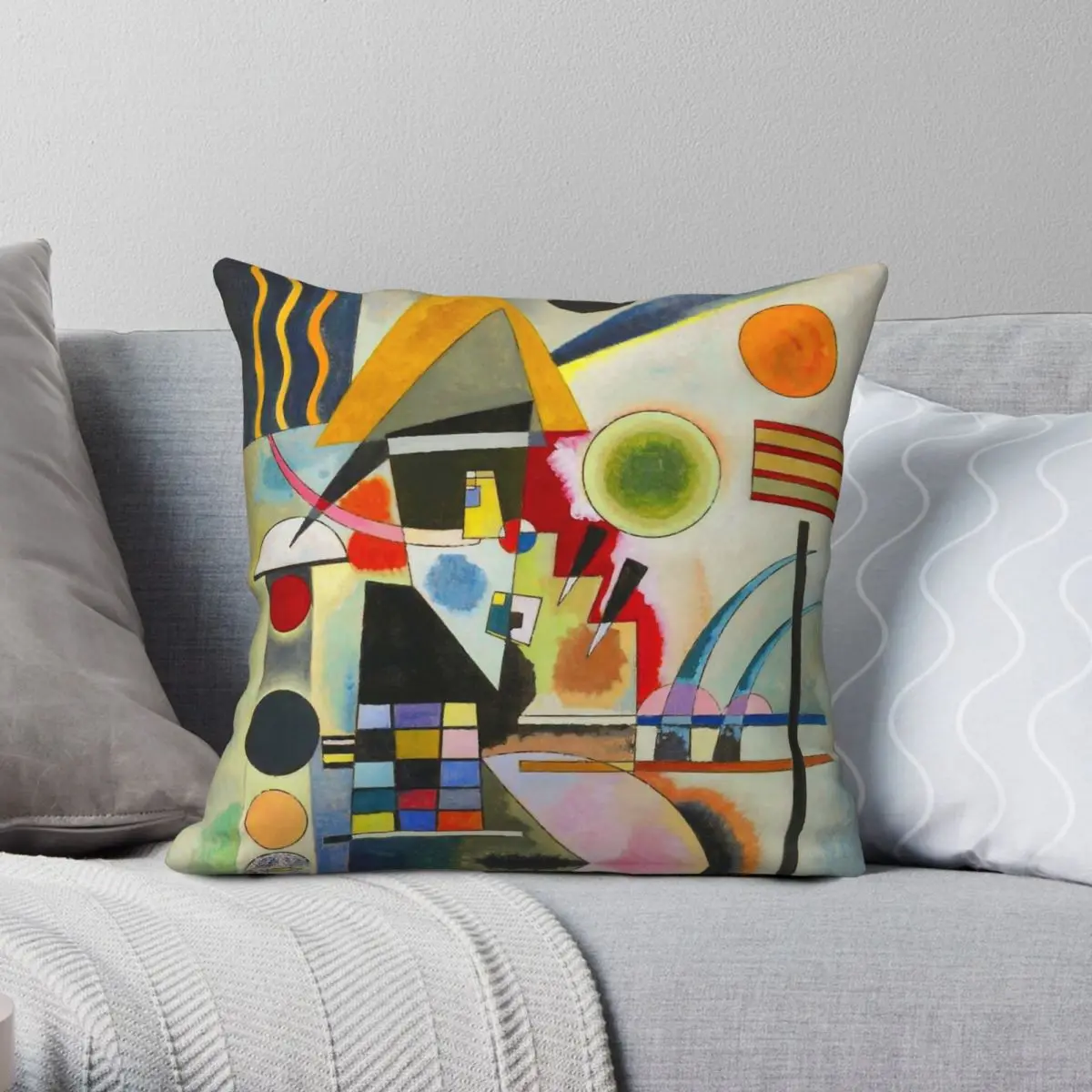 Kandinsky Swinging Square Pillowcase Polyester Linen Velvet Pattern Zip Decor Throw Pillow Case Bed Cushion Case 18