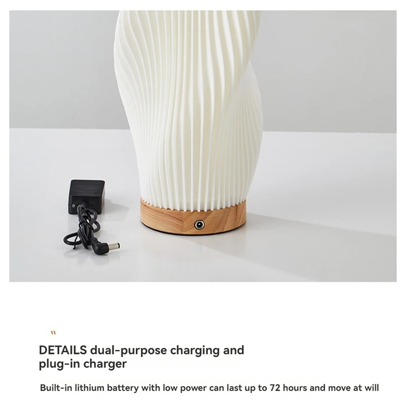 MAKE-Lámpara de mesa pequeña regulable para dormitorio, lámpara de noche pequeña a rayas de estilo Vintage, lámpara de noche