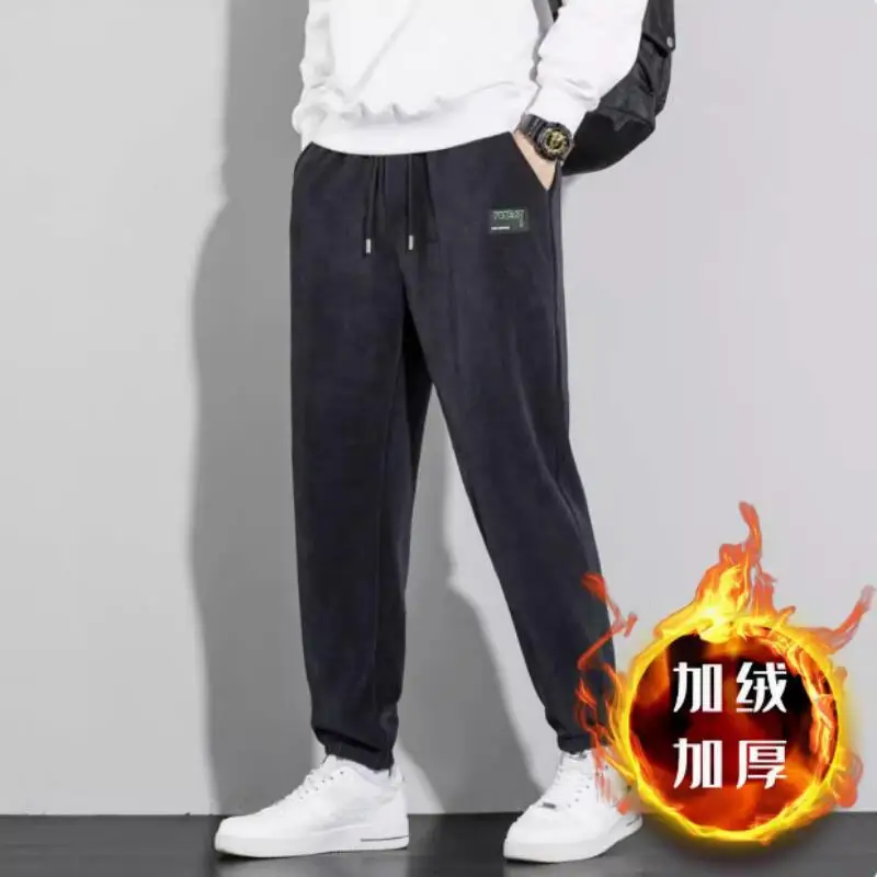 Pantalones de hombre, ropa de invierno para hombre Y2K, pantalones para correr, monos, pantalones rectos, pantalones térmicos athleisure de talla grande, moda al por mayor