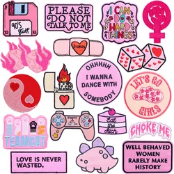 Netherland Oeteldonk Emblem Embroidery Patches For Clothing Cowgirl Bag Carnival Pink Series Heart Embroidery Patch On Clothes