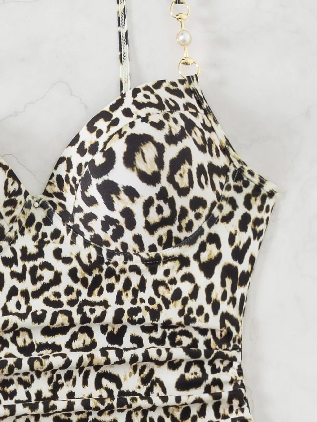 Traje de baño Sexy con estampado de leopardo negro para mujer, traje de baño de una pieza con realce y Control de barriga, Monokini sin espalda 2025, traje de baño
