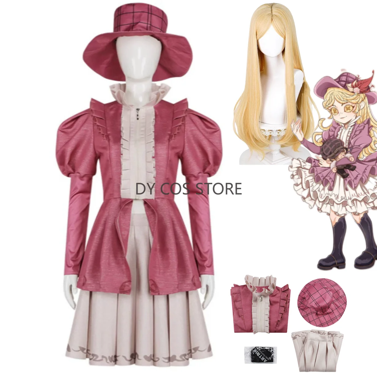 

Game Identity Ⅴmemory Little Girl Cosplay Costume Princess Dress Pink Lolita Skirt Hat Wig Woman Sexy Cute Birthday Party Suit