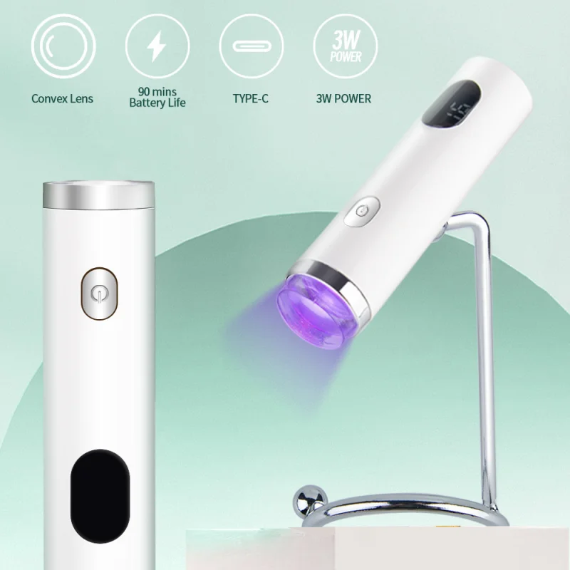 Handheld Quick Drying Nail Lamp Portable Purple Light Lamp Mini Phototherapy Machine Rechargeable Small LED Nail Baking Lamp Uv