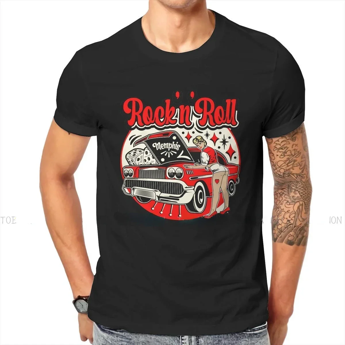 Rockabilly Party 50s Sock Hop Dance Pin Up  Rock and Roll Memphis Summer Tshirt Vintage Men's Clothing Harajuku T Shirt for men