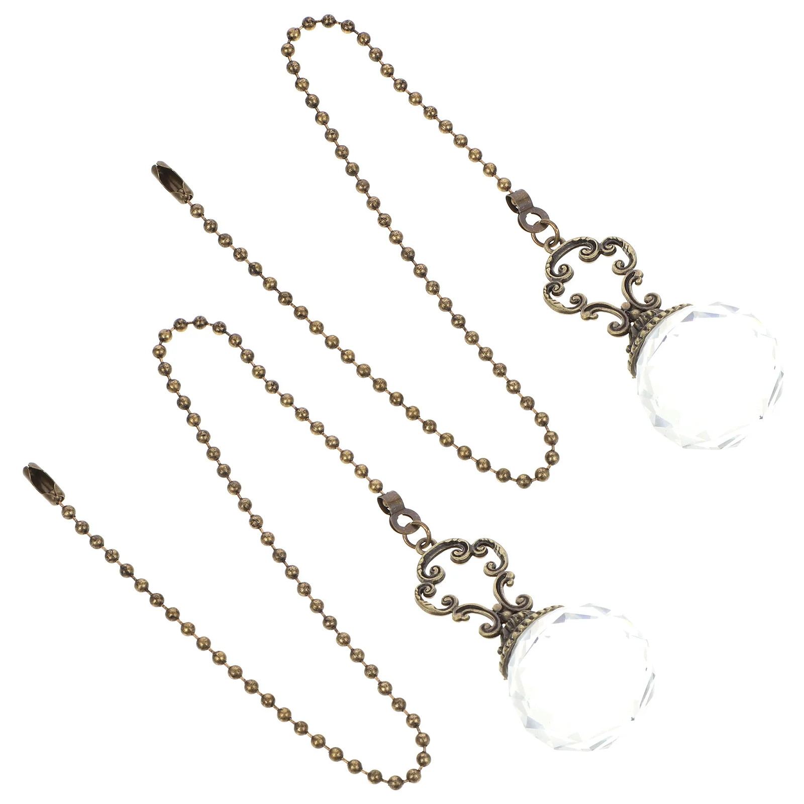 

2Pcs Ceiling Fan Pull Chain Decorative Beaded Pendant Extension Crystal Light Pull Chain for Lamp Accessories Home Cafe Bar