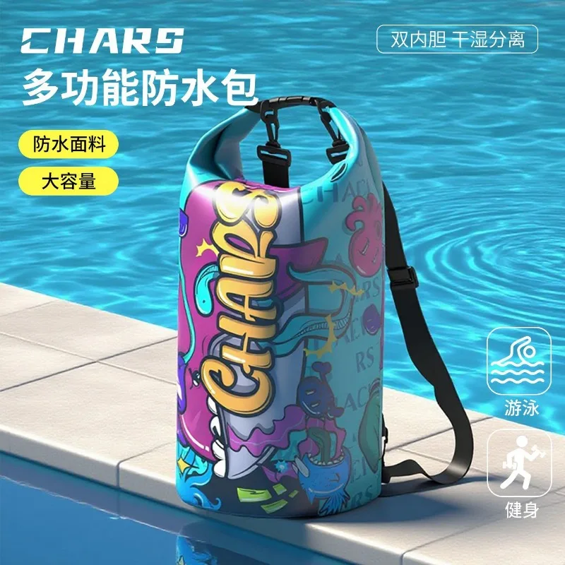 Practical Waterproof Dry-Wet Separation Backpack for Swimming, Diving, Rafting, Canyoning & Snorkeling - Large-Capacity Gear Bag