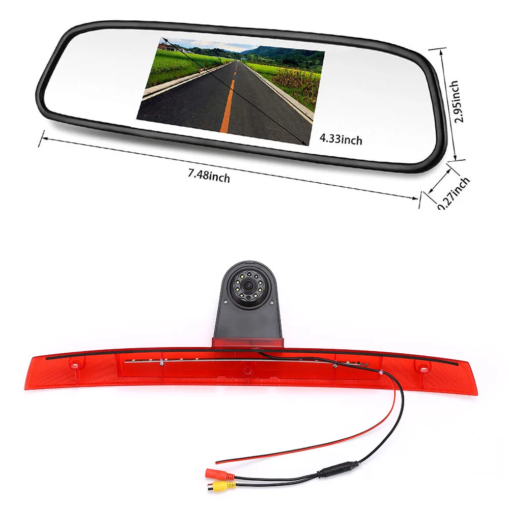 

4.3inch mirror monitor+HD Car rear view Camera for Mercedes Benz viano Vito W639 V6 Transporter saloon 2003-2014 Brake Light