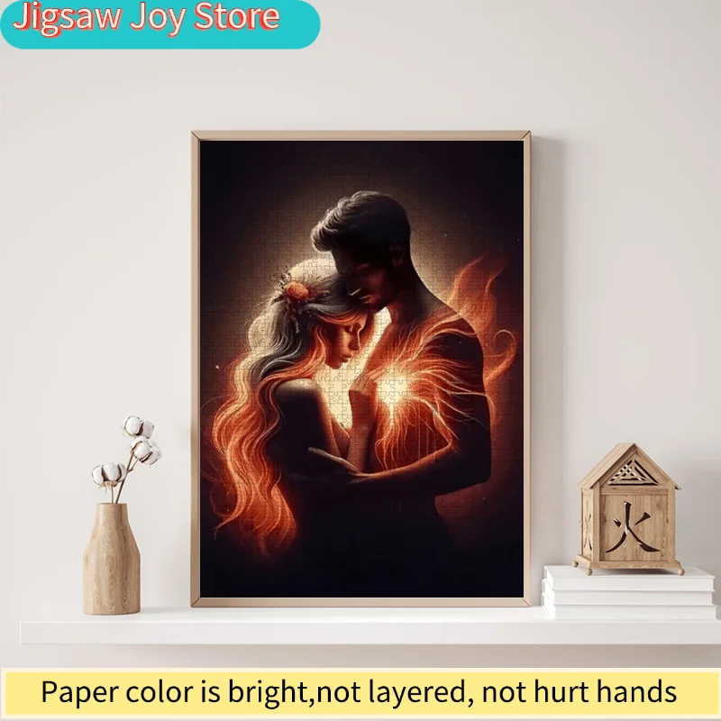 

A Boxed Set of 1000pcs High-Difficulty Paper Jigsaw Puzzles, Artistic Revival Modern Fashion Romantic Heart Pattern Design, La