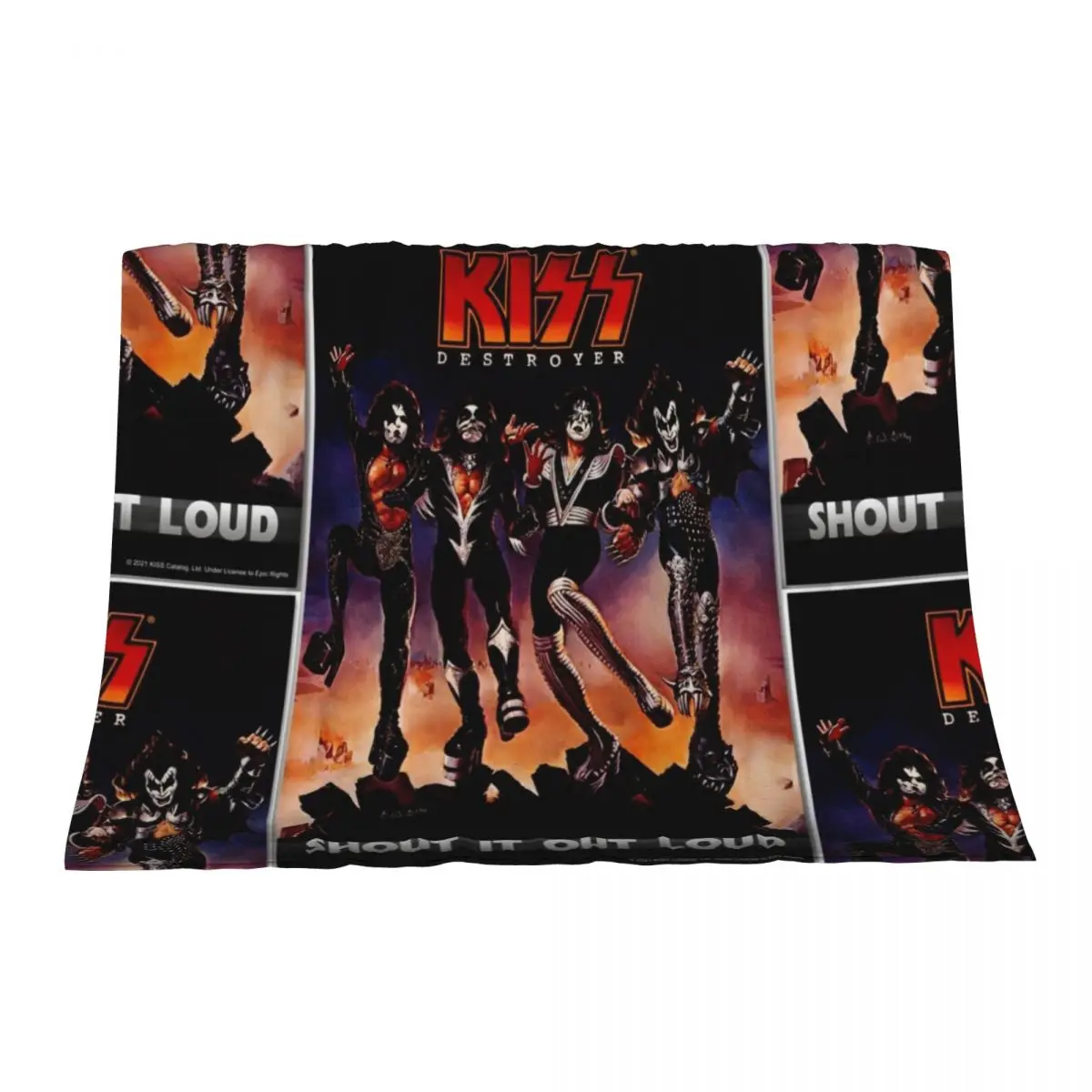 

KISS  the band - Destroyer - Shout it out loud Throw Blanket Decorative Sofa Kid'S Cute Flannel Fabric Blankets