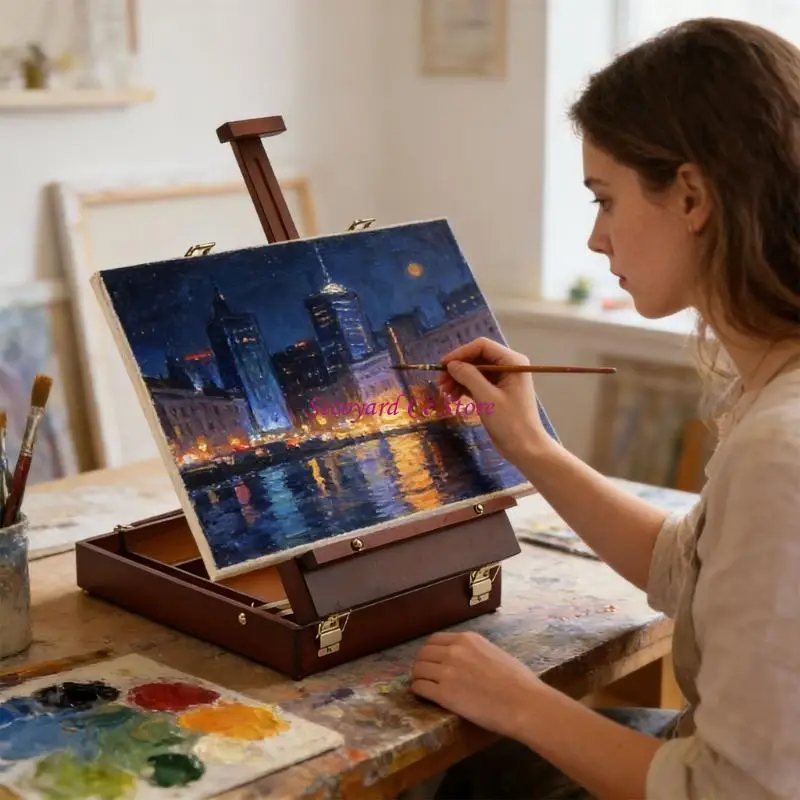 N3UC Beech Adjustable Compacts Desktop Easel Foldable Portable for Artists