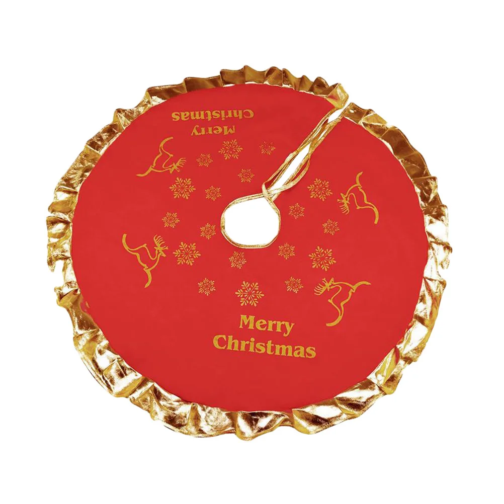 

90Cm Felt Christmas Tree Skirt Bear Theme Decorative Cover for Holiday Tree Base Indoor Outdoor Celebration Decoration