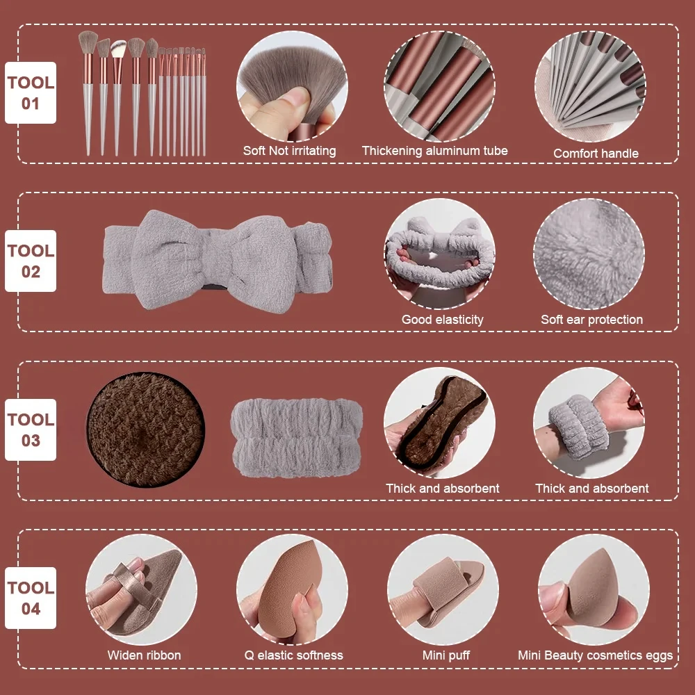 Professionelles Make-up-Pinsel-Set, 8–33 Stück, weiches Make-up-Pinsel-Set, Kosmetik, Foundation, Puder, Lidschatten, Kabuki, Blending Beauty-Tool