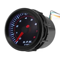 LED blanco 0-8000 RPM 52mm tacómetro 2 ""52mm lente ahumada tacómetro automático calibre de coche 1-8 cilindros gasolina coche de carreras 12V
