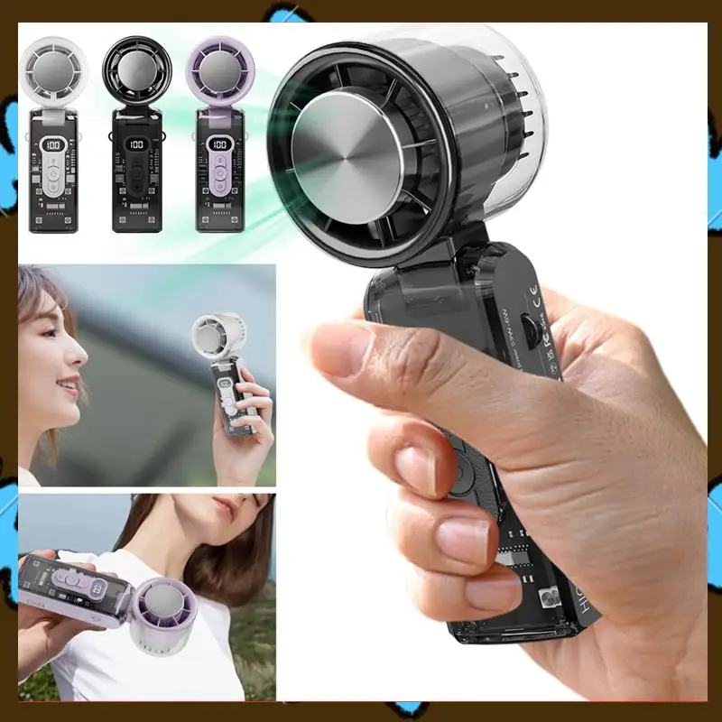 

Акция! Полупроводниковый охлаждающий высокоскоростной вентилятор, перезаряжаемый ручной уличный турбовентилятор, светодиодное освещение, черный